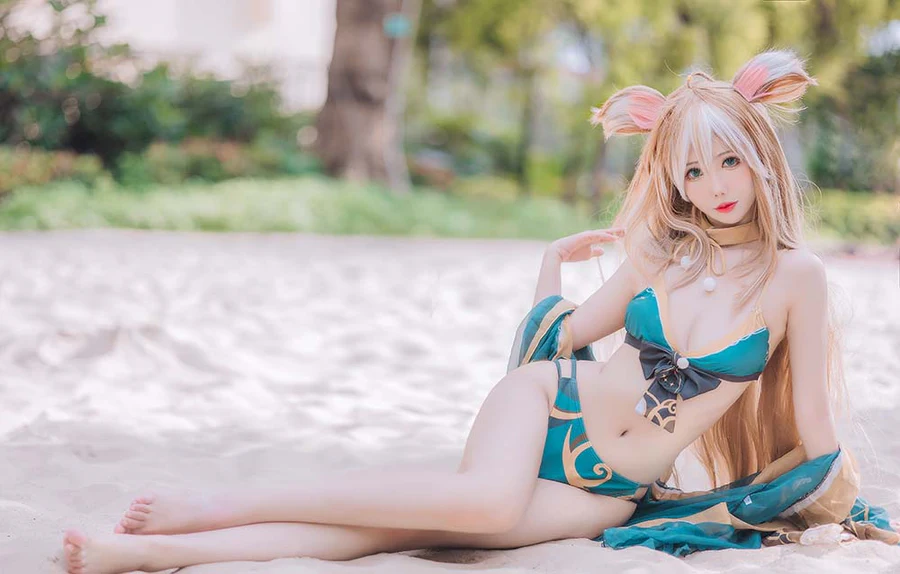 仙女月 – 泽月希娜小姐泳装 Cosplay-第2张