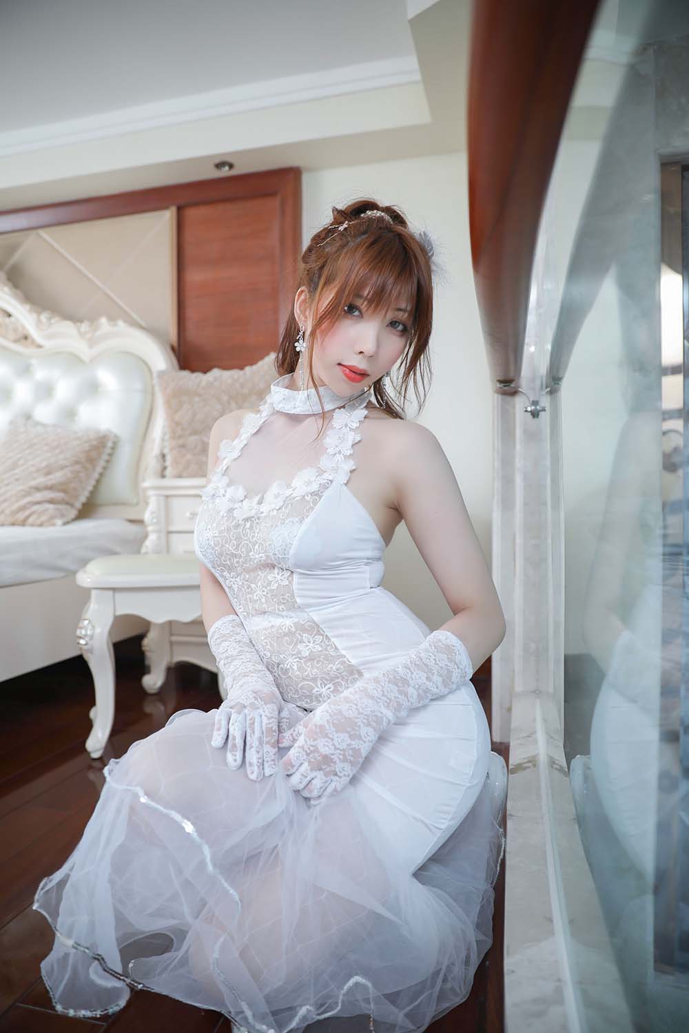 鹿野希 – 白礼服 Cosplay-第2张