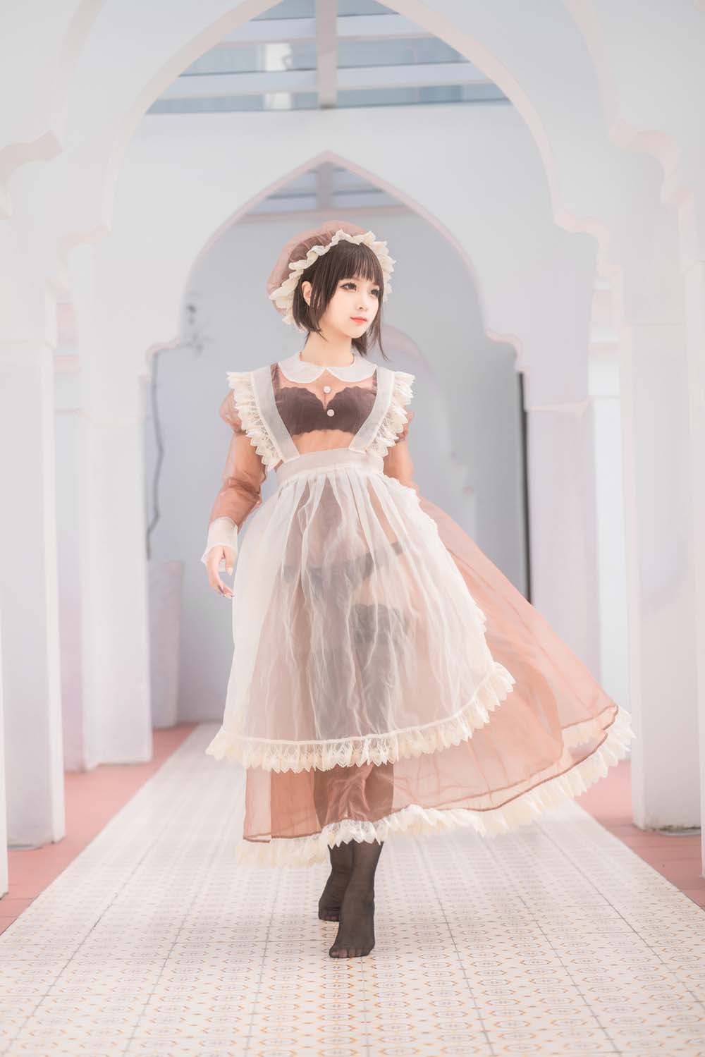 蠢沫沫 – 纱-室外女仆 Cosplay-第2张