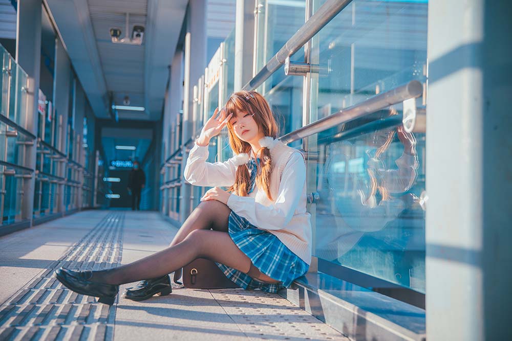 雪琪 – JK夕阳 Cosplay-第1张