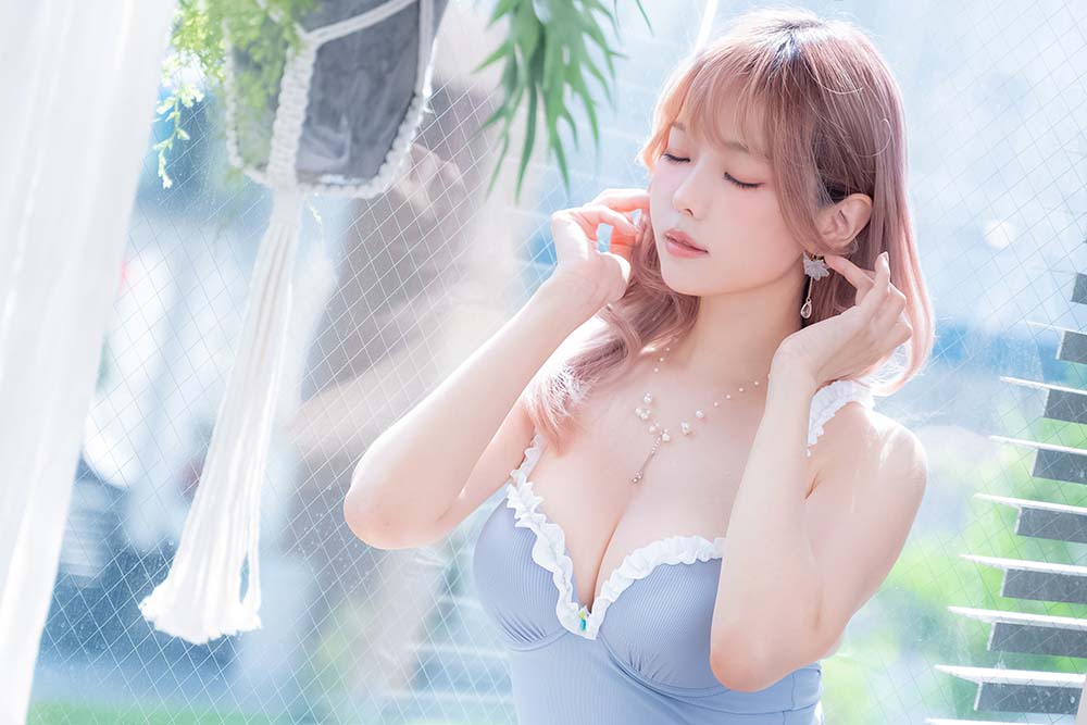 Ely_eee(ElyEE子) – Mist Blue Lady Cosplay-第2张
