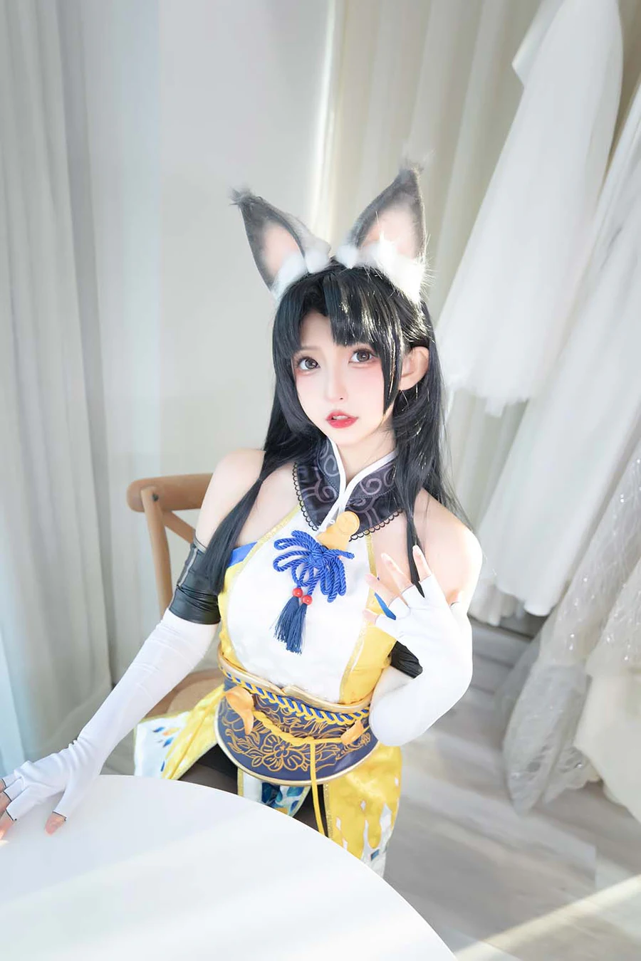神楽板真冬 – 黑丝胡桃 Cosplay-第1张