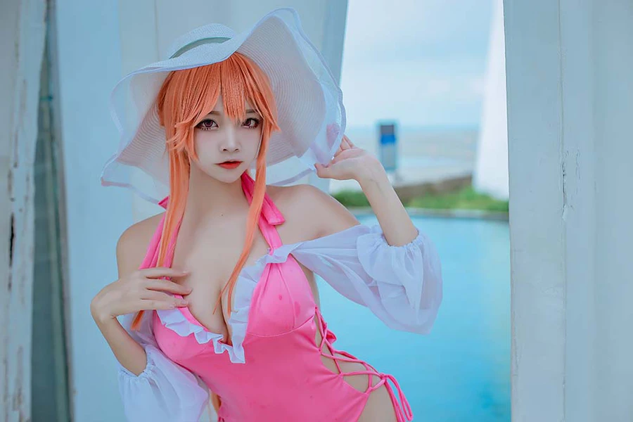 二佐Nisa – 碧蓝 黎塞留泳装 Cosplay-第1张