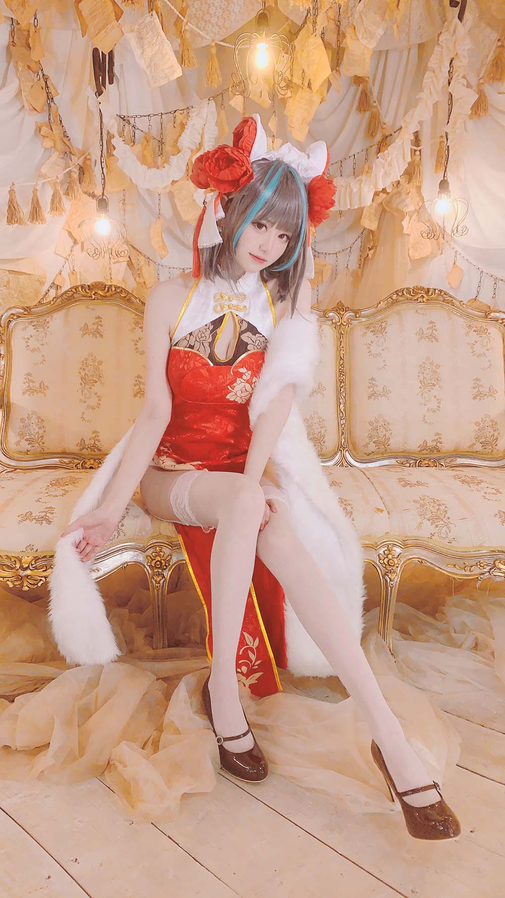 千阳(ちよ) – 柴郡旗袍cos Cosplay-第1张