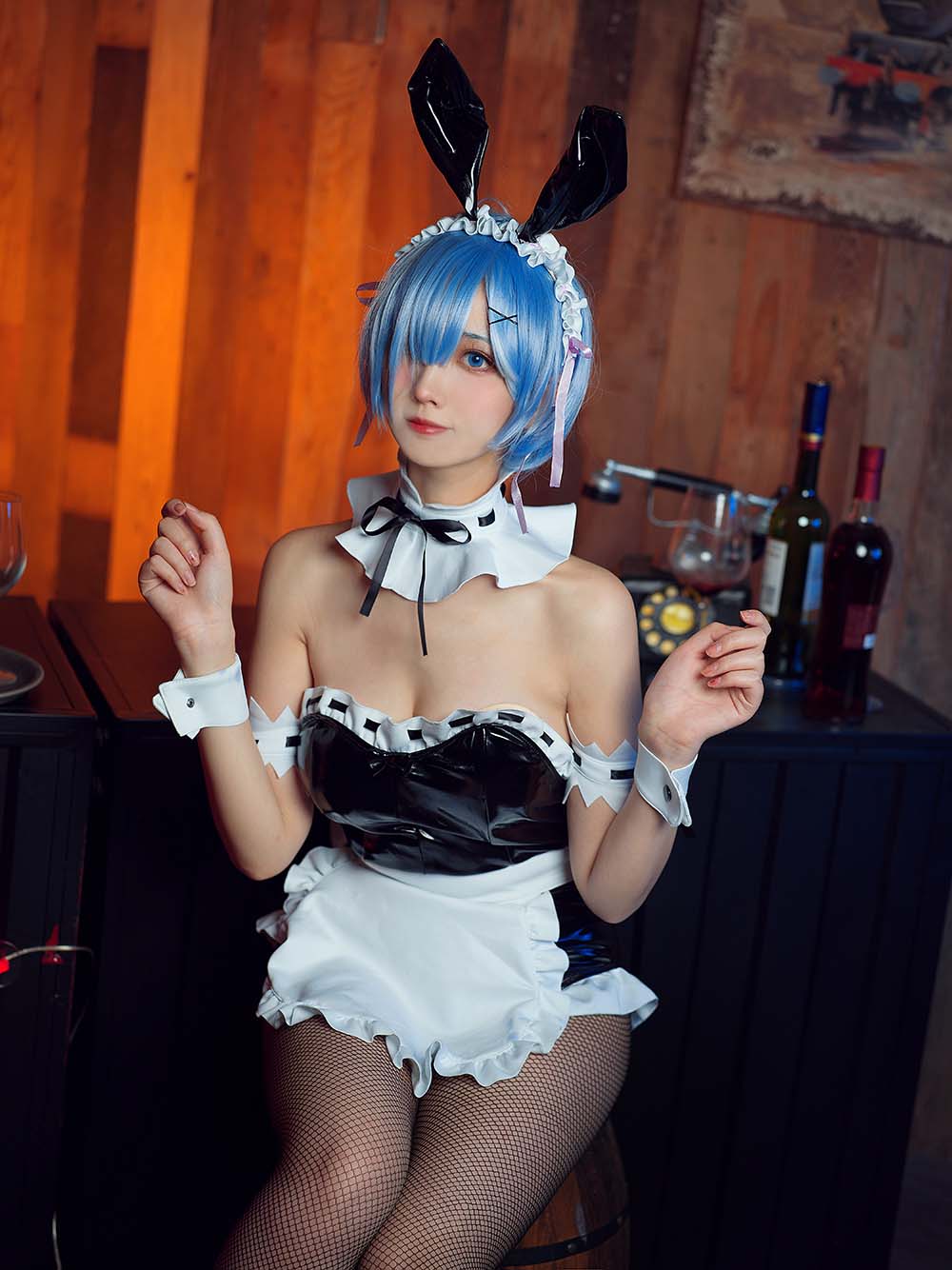 念雪ww – 蕾姆兔女郎 Cosplay-第2张