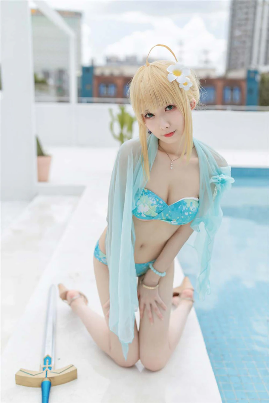 封疆疆v – 阿尔托莉雅·潘德拉贡 泳装 Cosplay-第1张