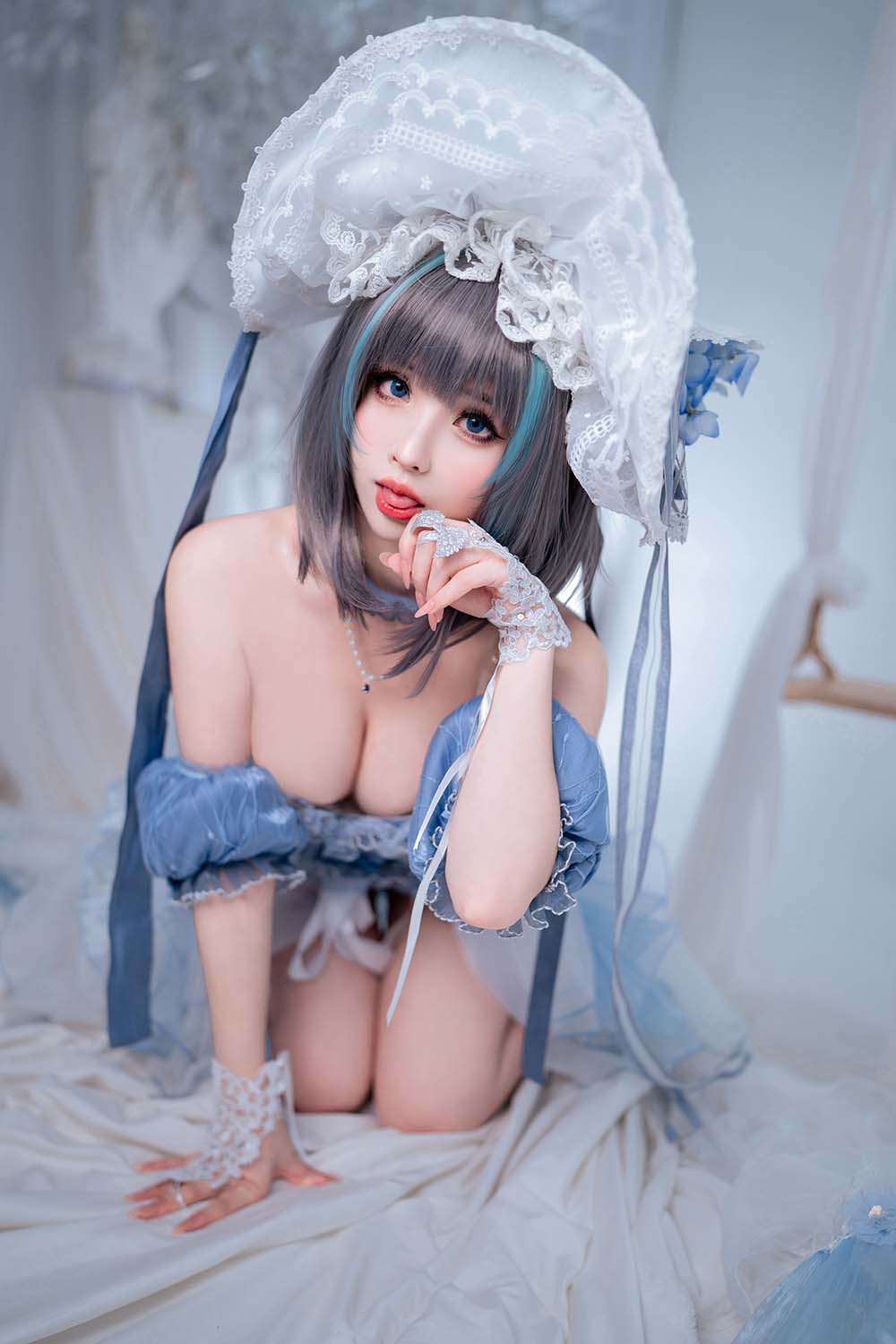 rioko凉凉子(肉扣热热子) – 柴郡冰雪公主 Cosplay-第2张