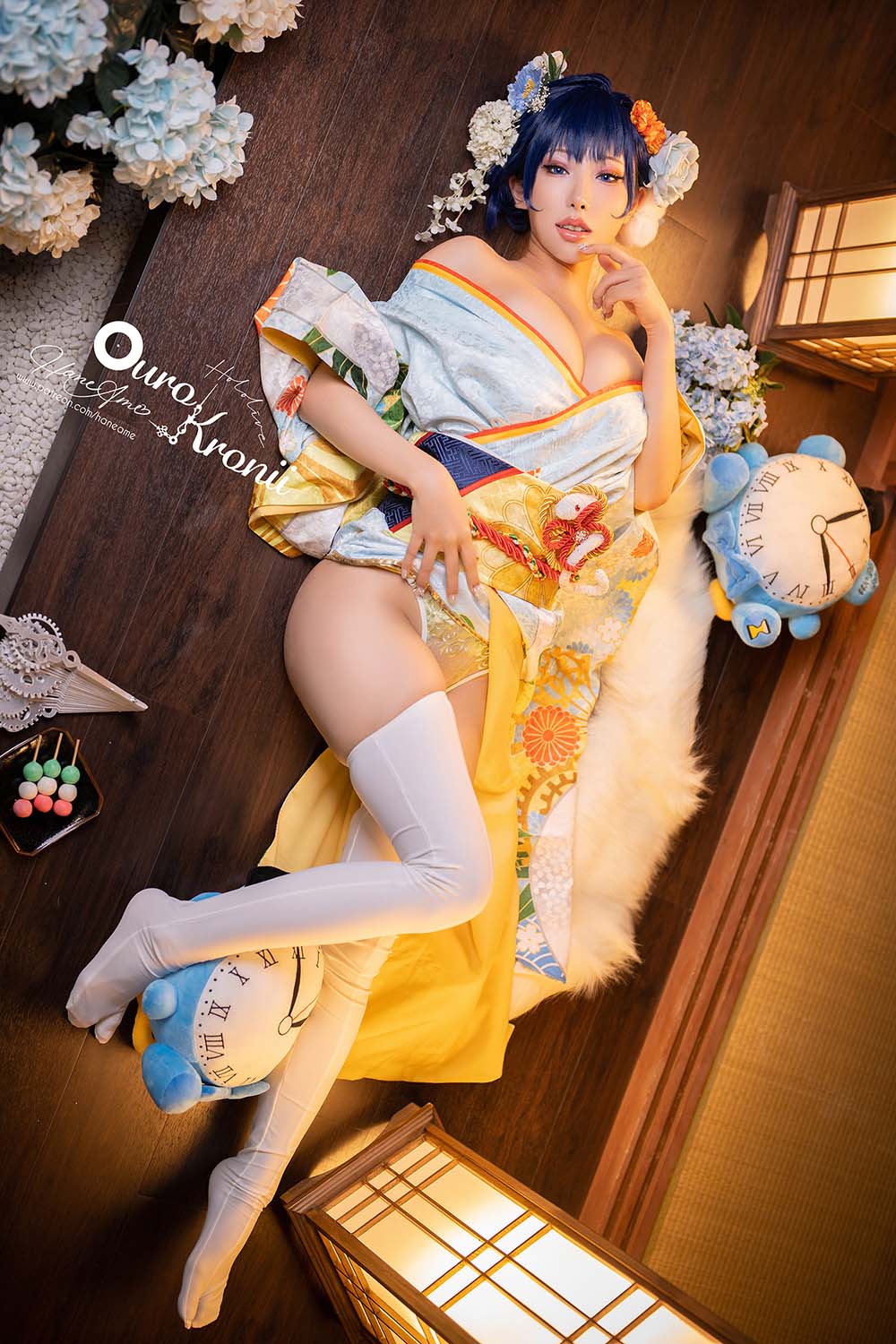 Hane Ame 雨波写真 – Hololive Kronii 時間 Kimono Cosplay-第1张