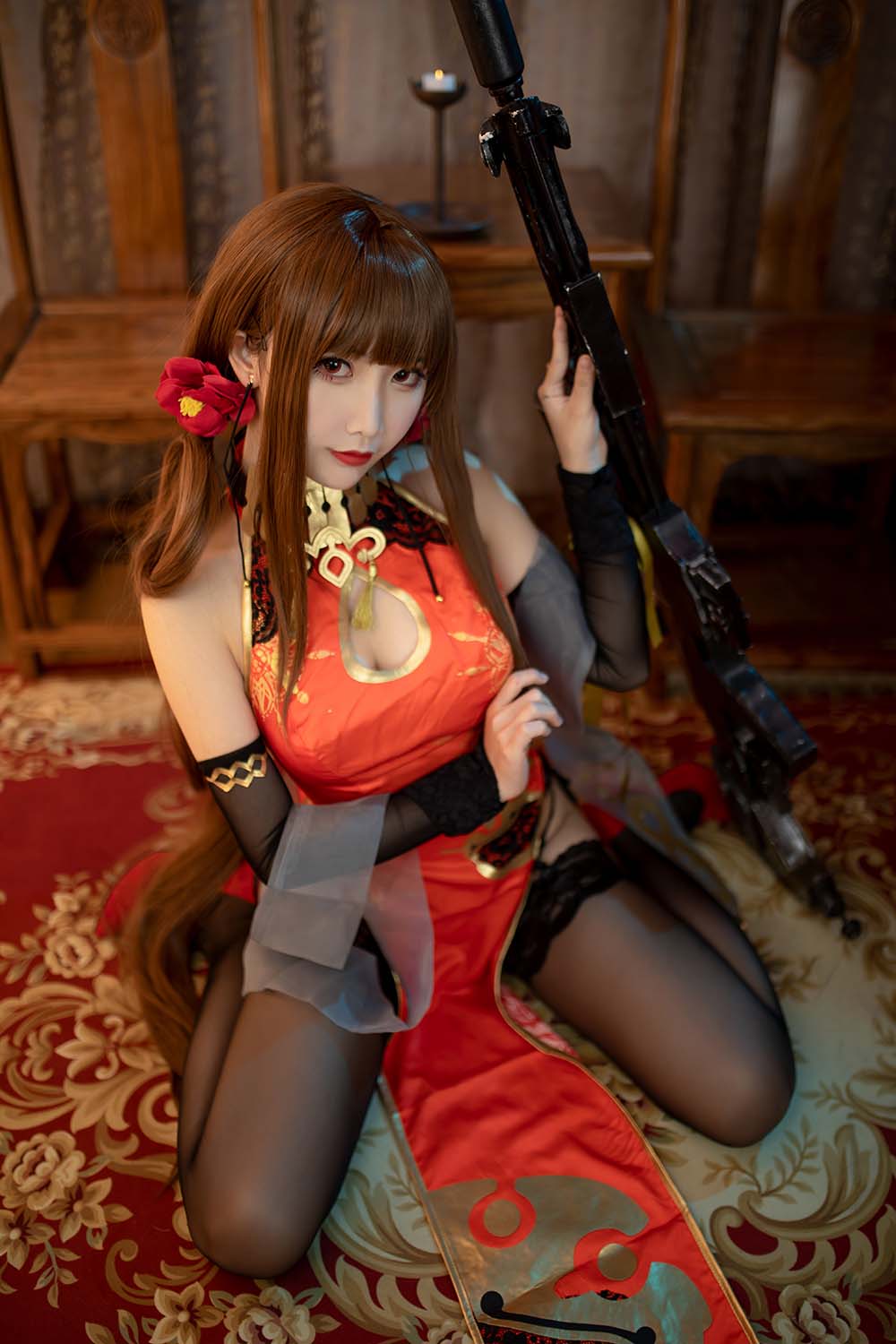 面饼仙儿 – DSR50 红牡丹 Cosplay-第1张