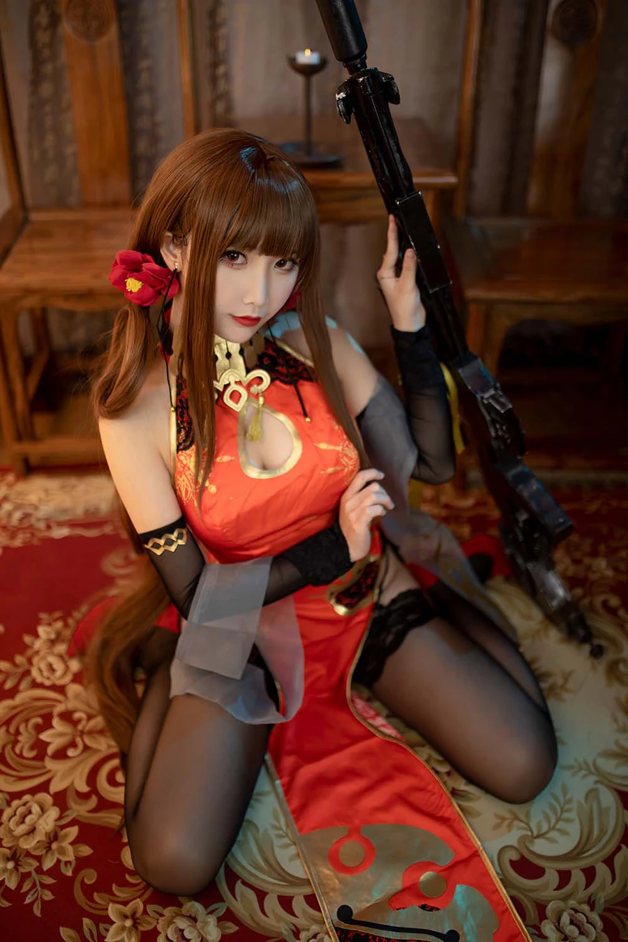 面饼仙儿 – DSR50 红牡丹 Cosplay-第1张