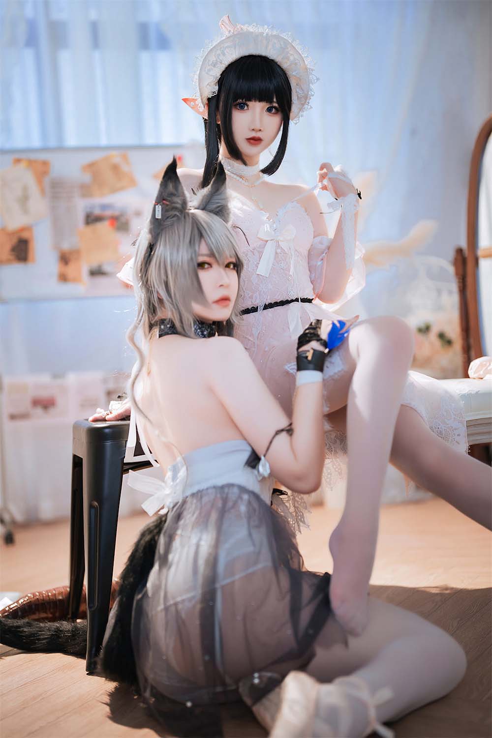 面饼仙儿 & 半半子 – Arknights 黑x森蚺バレエ Cosplay-第1张