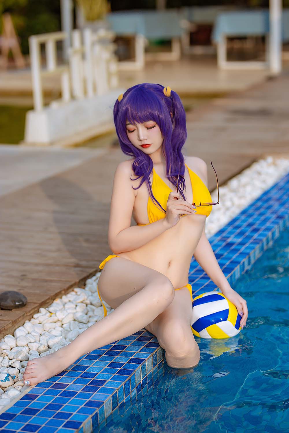 二佐Nisa – 碧蓝 波拉泳装 Cosplay-第1张