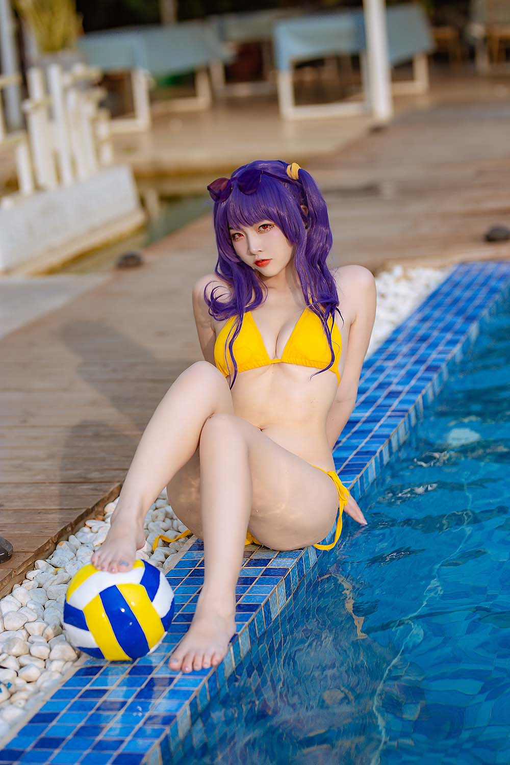 二佐Nisa – 碧蓝 波拉泳装 Cosplay-第2张