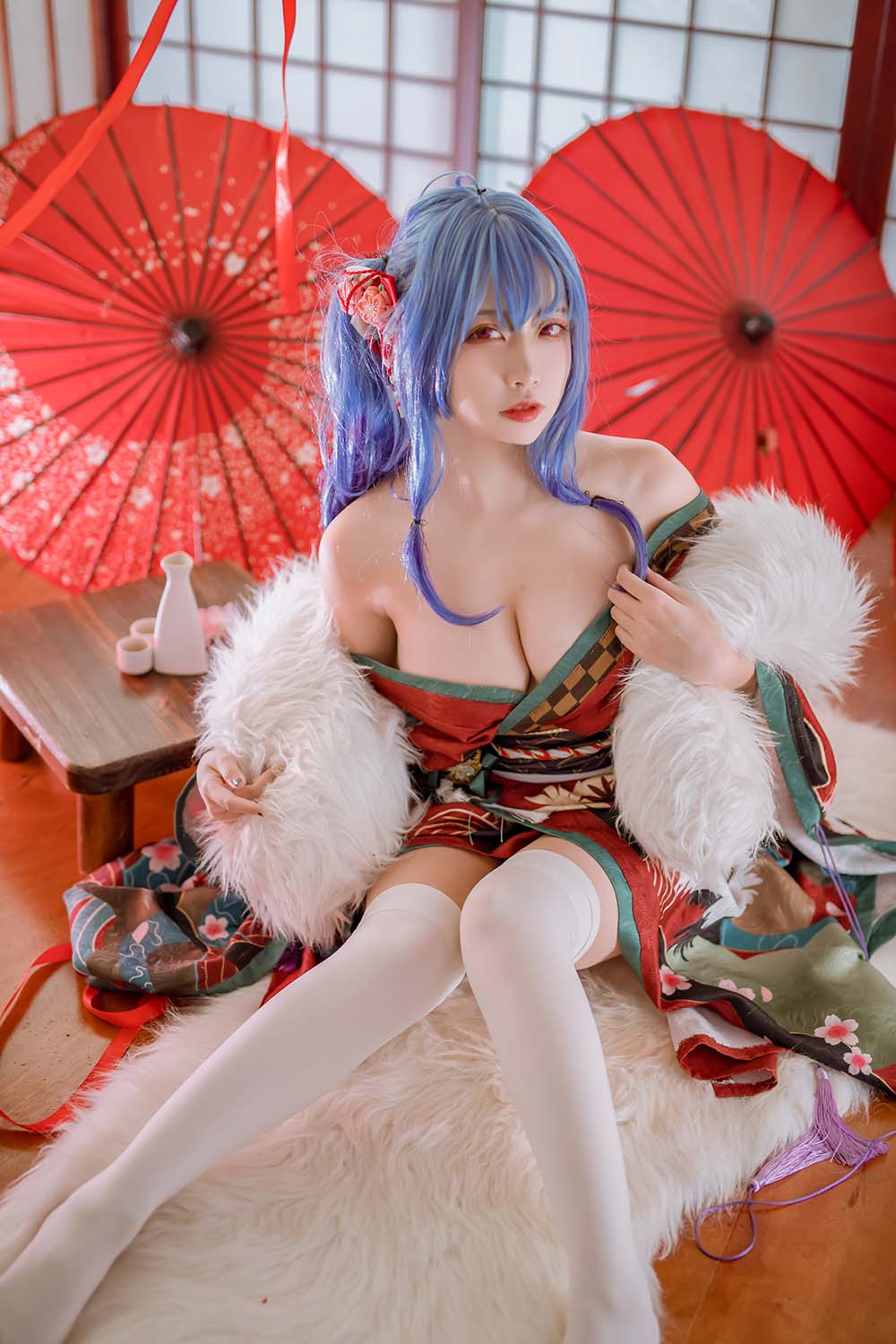 二佐Nisa – 碧蓝 圣路易斯和服 Cosplay-第1张