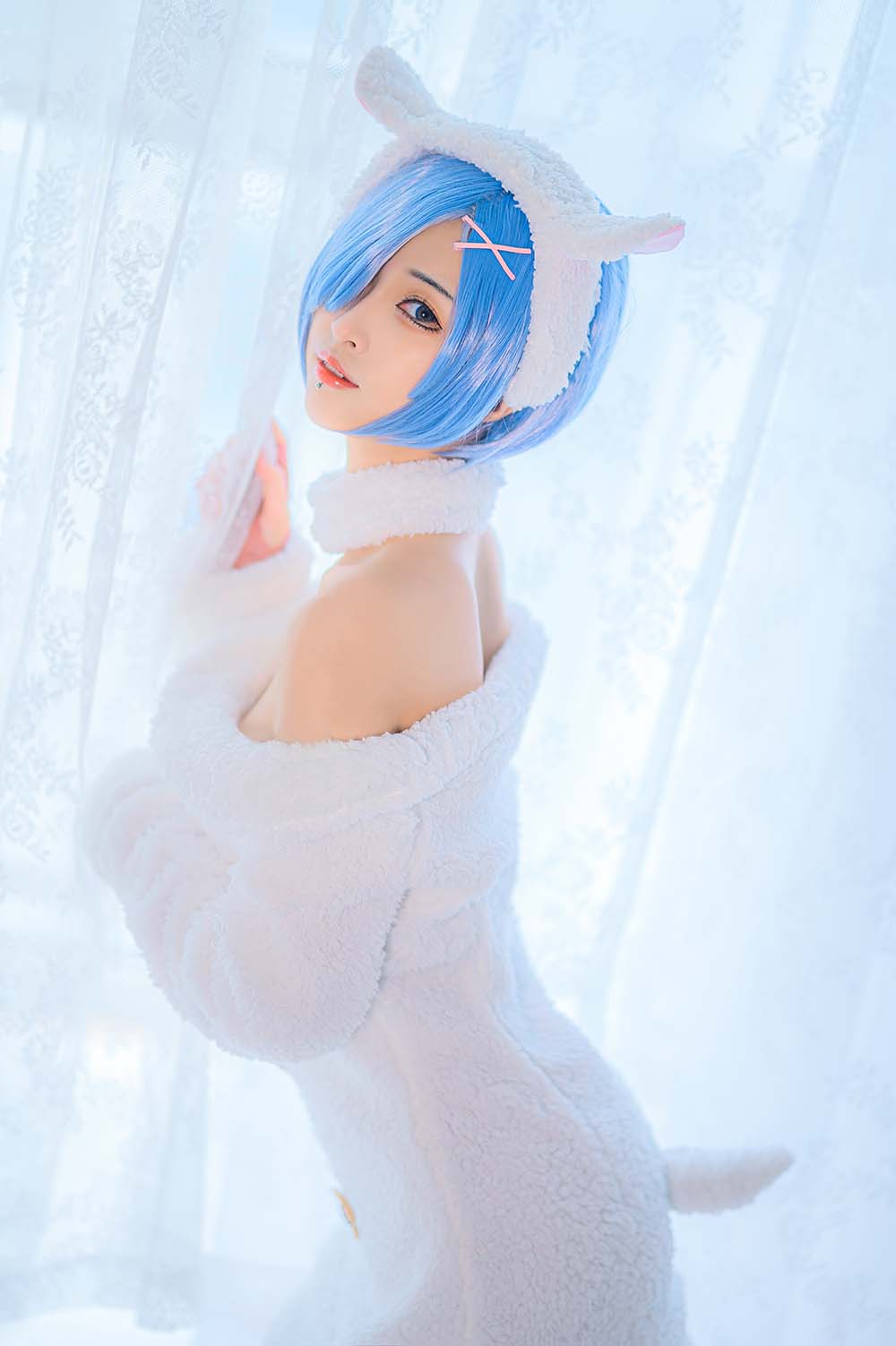 妹抖青 – 蕾姆绵羊 Cosplay-第1张