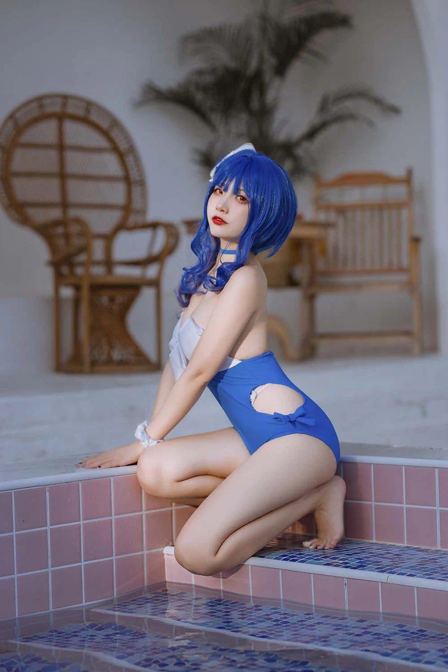 二佐Nisa – 碧蓝 圣路易斯泳装 Cosplay-第2张