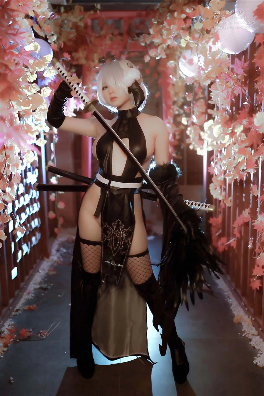 Nyako喵子 – 2B同人旗袍 Cosplay-第2张