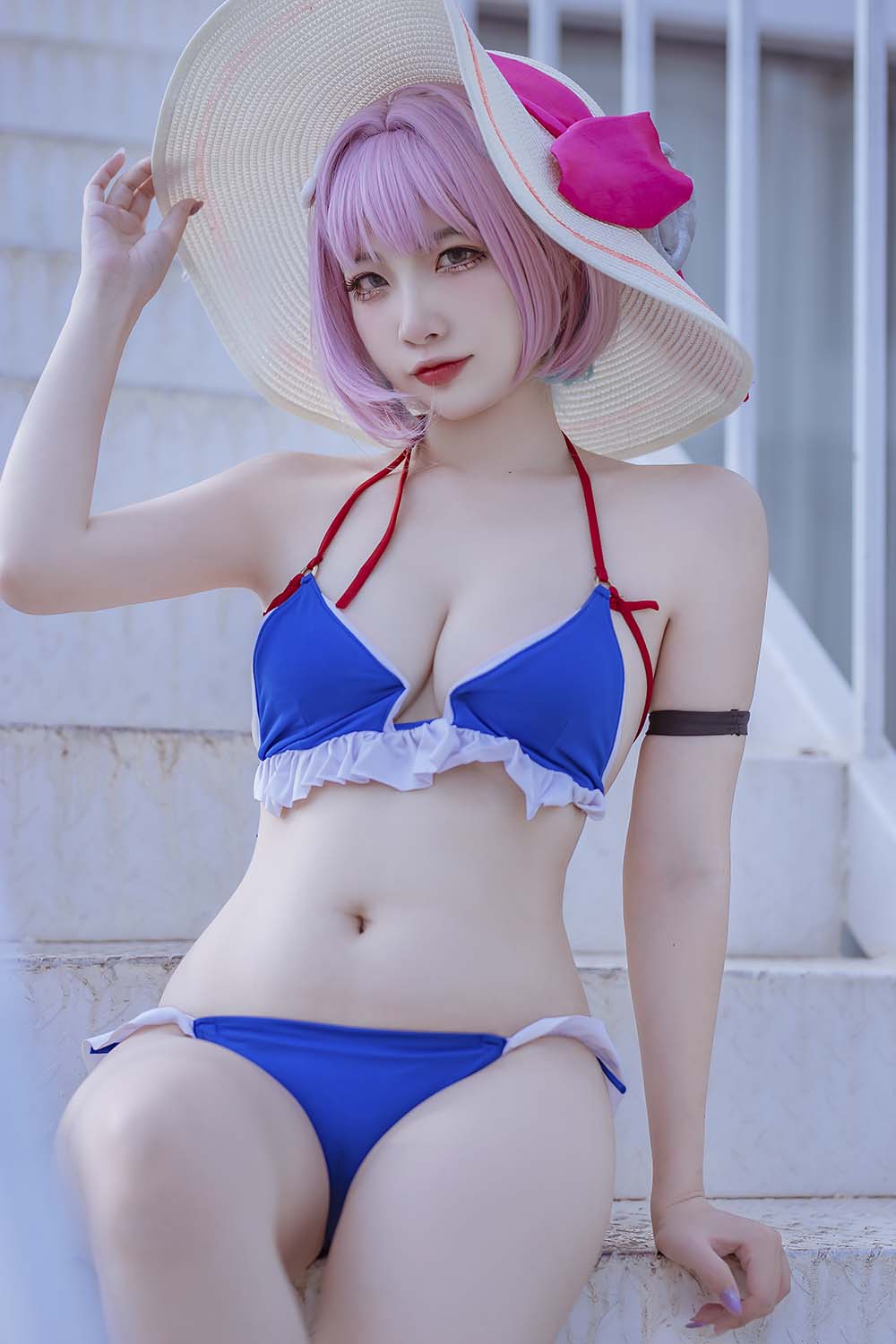 二佐Nisa – 碧蓝 塔尔图泳装 Cosplay-第2张