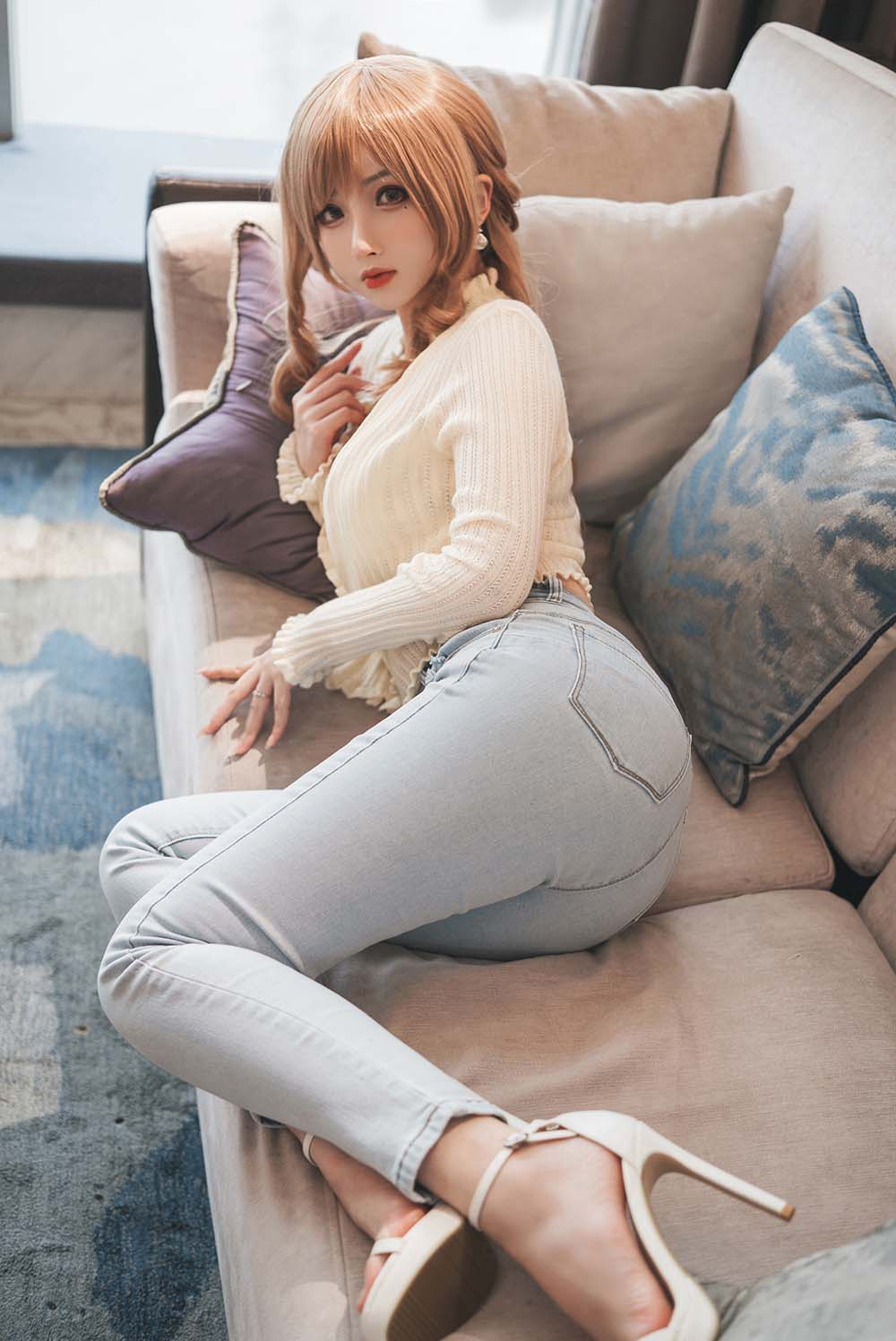 rioko凉凉子(肉扣热热子) – 兔女郎人妻 下班后 Cosplay-第2张