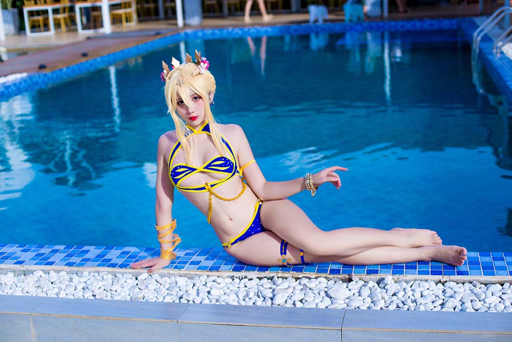 九曲Jean – 白枪呆同人泳装 Cosplay-第1张
