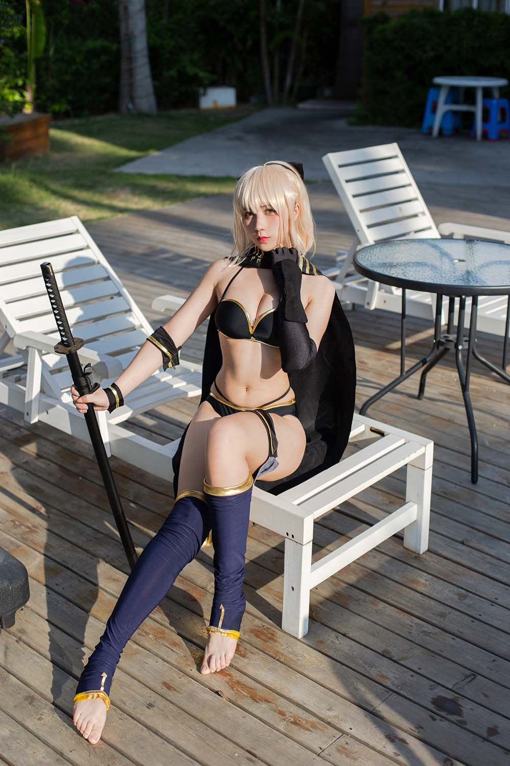 九曲Jean – 冲田泳装 Cosplay-第1张