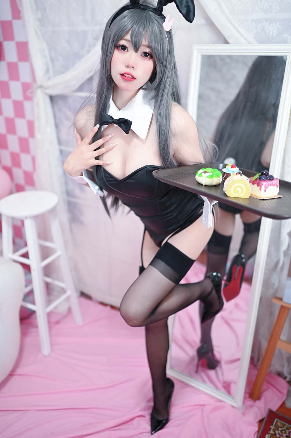 咬一口兔娘 – 樱岛麻衣兔女郎 Cosplay-第1张