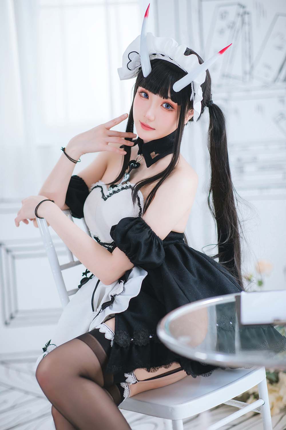 瓜希酱 – 能代女仆 Cosplay-第1张