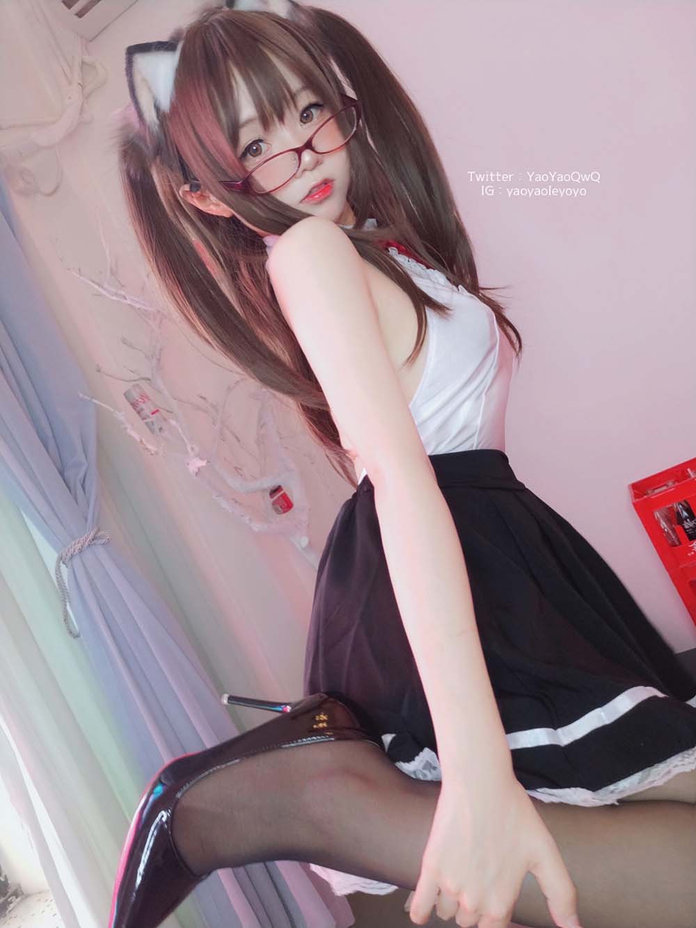摇摇乐yoyo – 黑色紧身衣 Cosplay-第1张