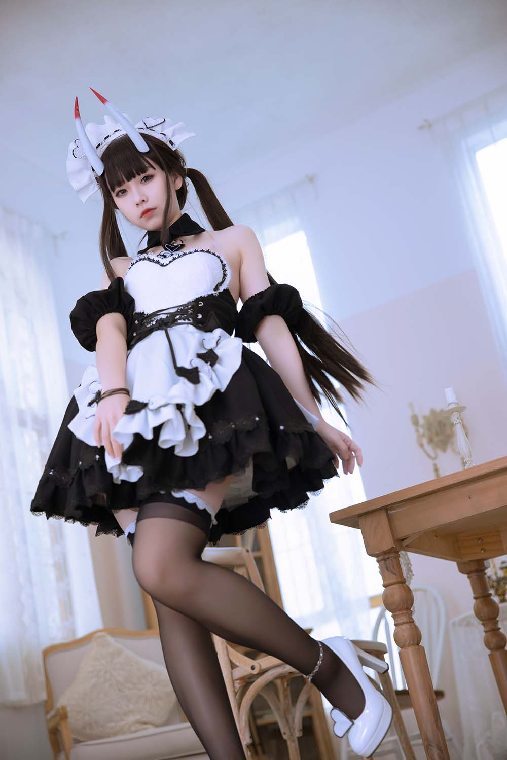 G44不会受伤 – 碧蓝航线 能代女仆 Cosplay-第2张