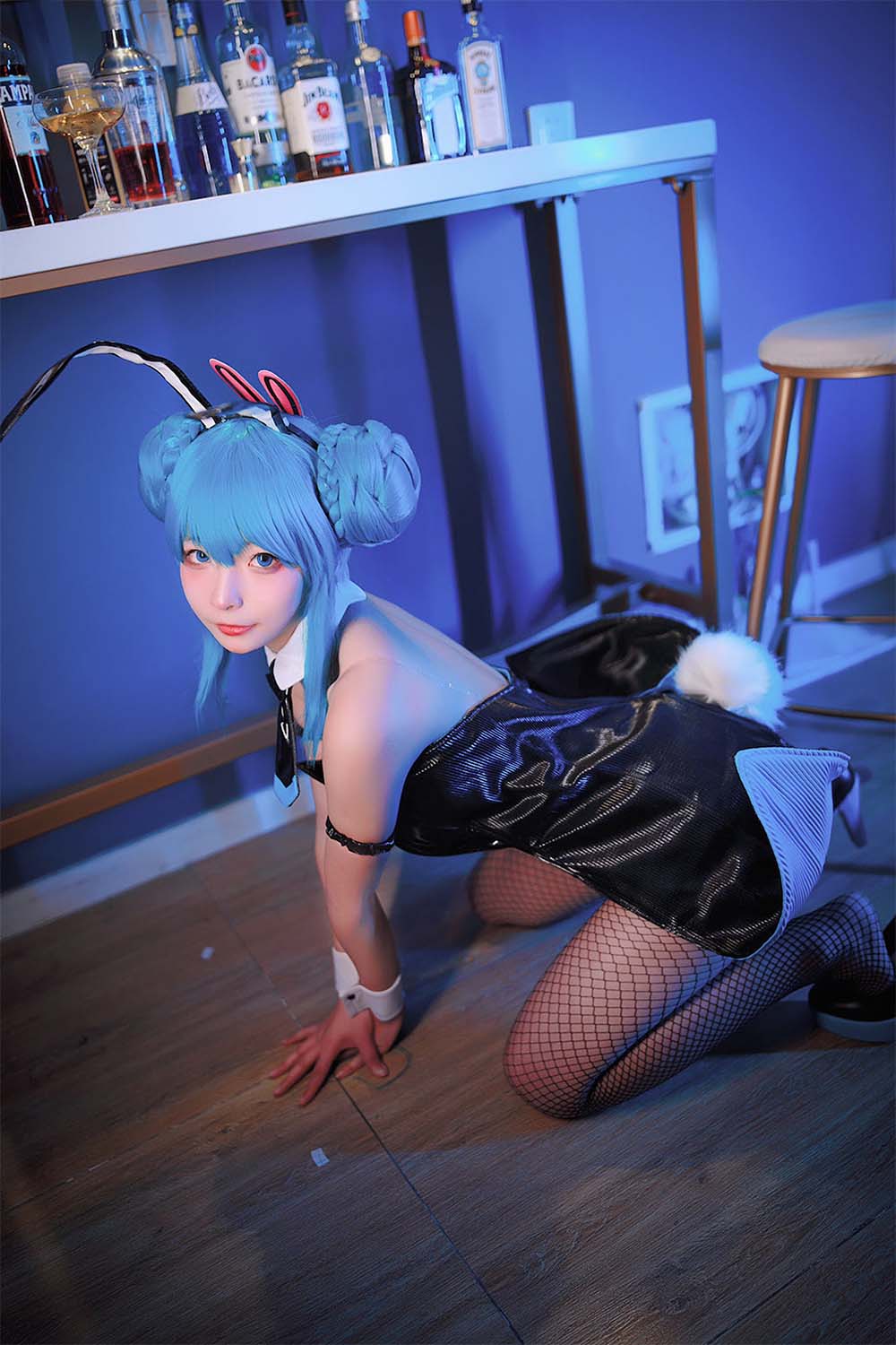 yuuhui玉汇 – 初音黑兔 Cosplay-第2张