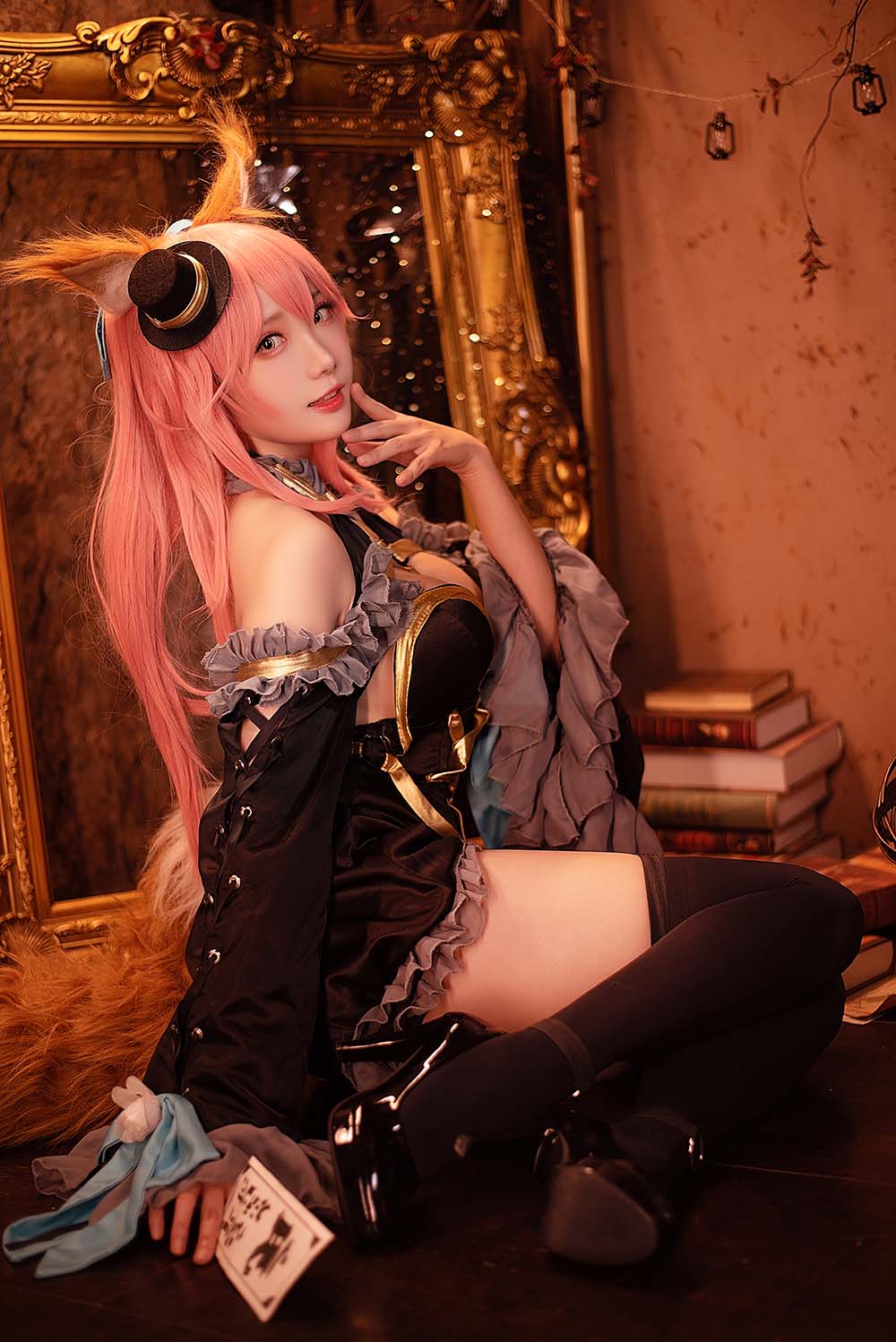 瓜希酱 – 玉藻前 漆黑魔术服 Cosplay-第1张