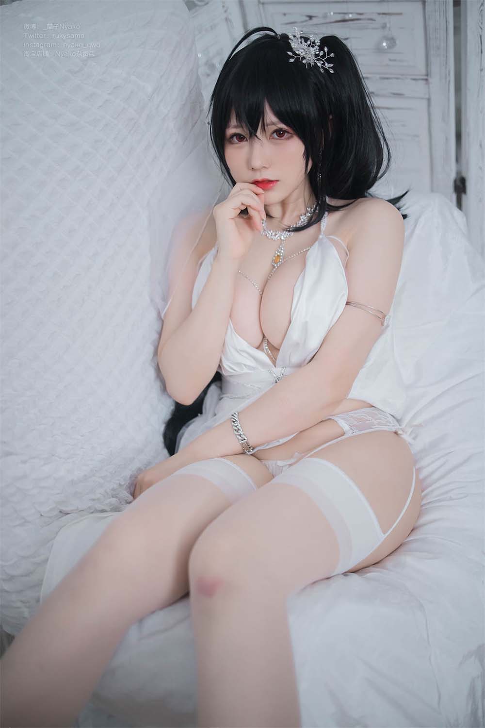 Nyako喵子 – 大凤纯白婚纱 Cosplay-第2张