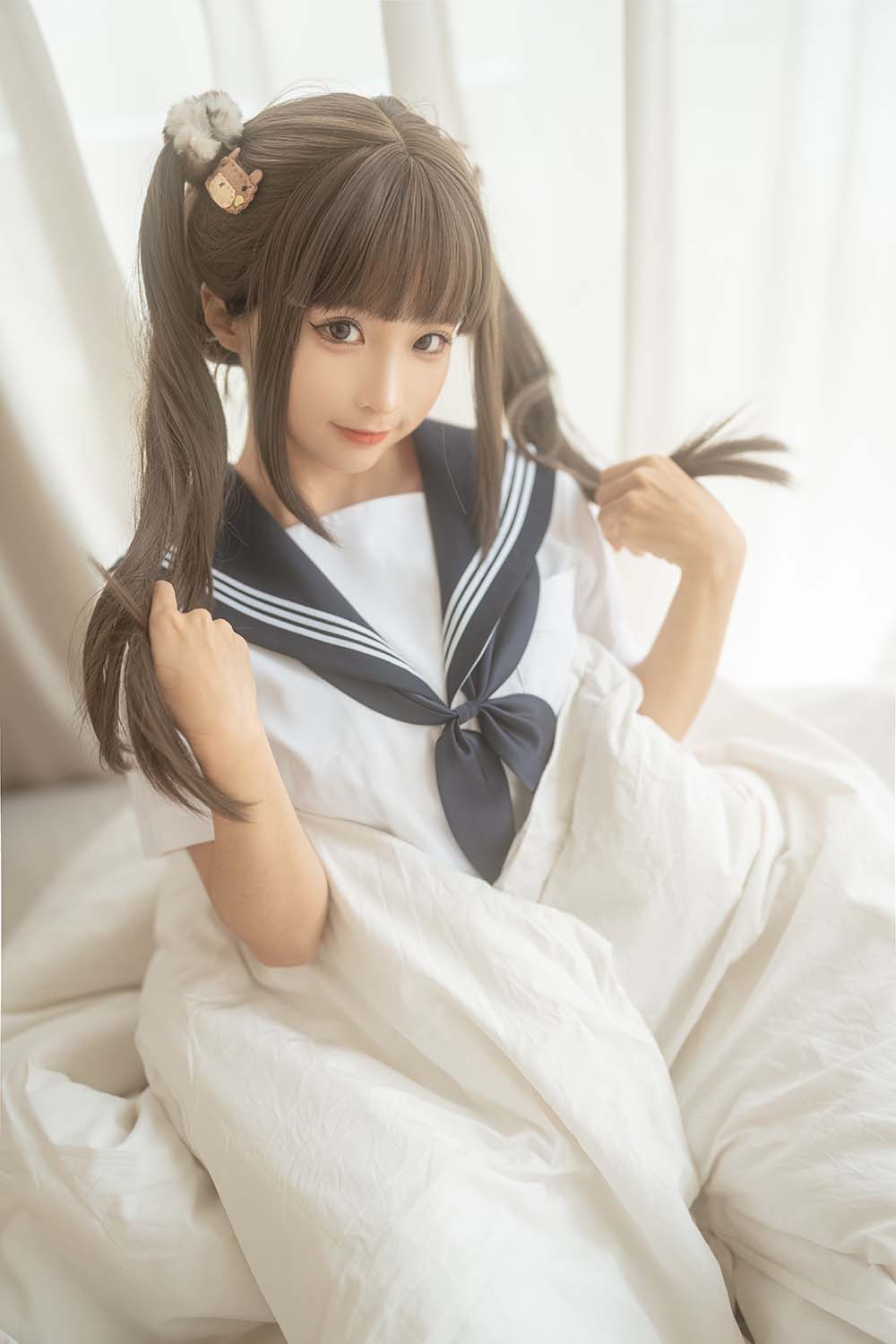 蠢沫沫 – 被窝JK Cosplay-第1张