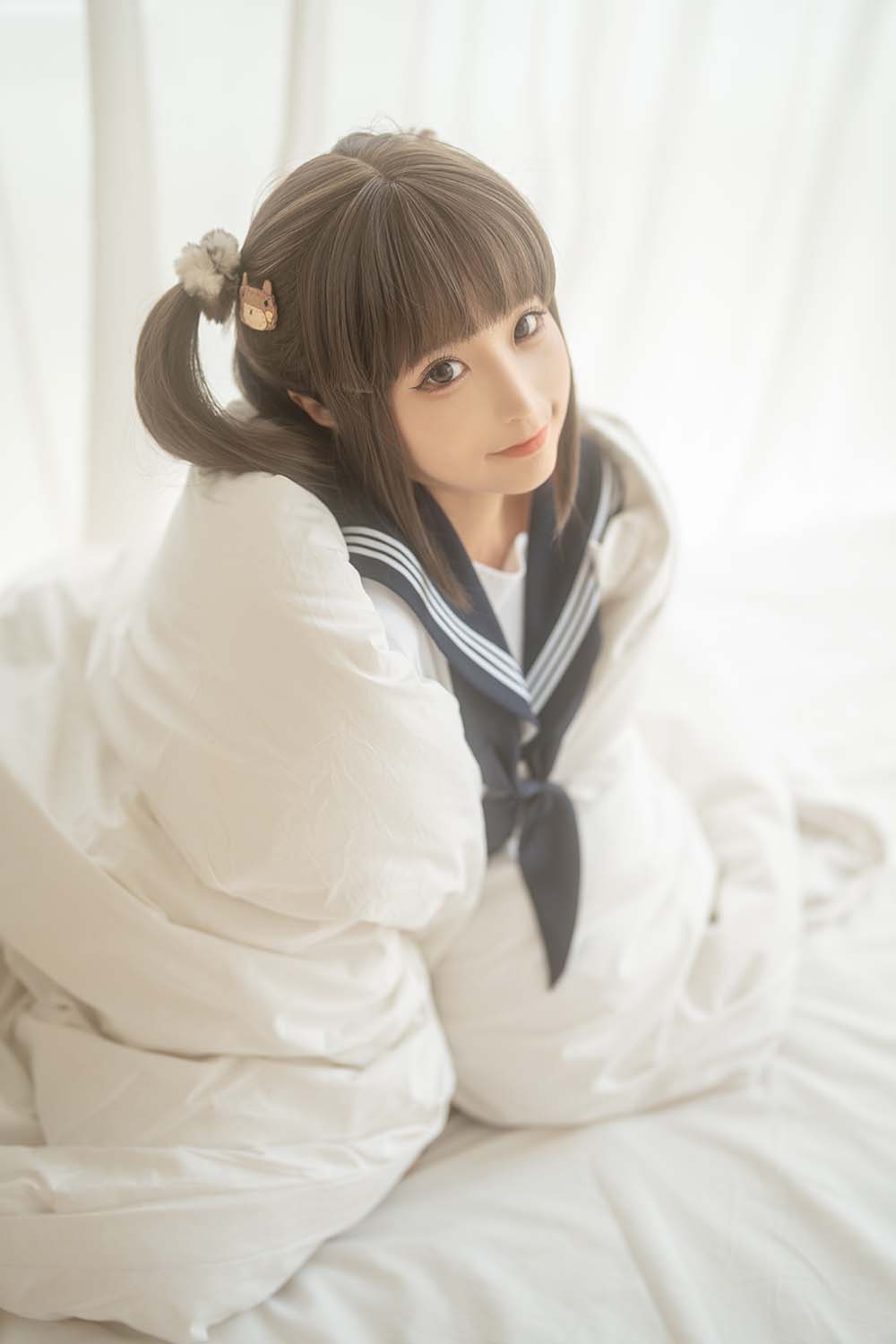 蠢沫沫 – 被窝JK Cosplay-第2张
