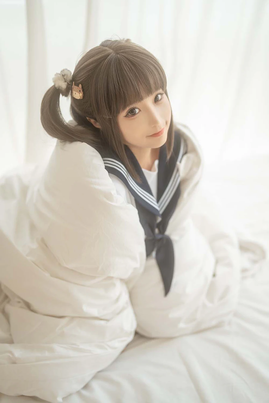 蠢沫沫 – 被窝JK Cosplay-第2张