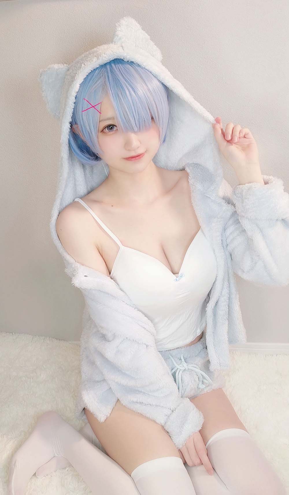 千阳(ちよ) – 雷姆睡衣 Cosplay-第2张