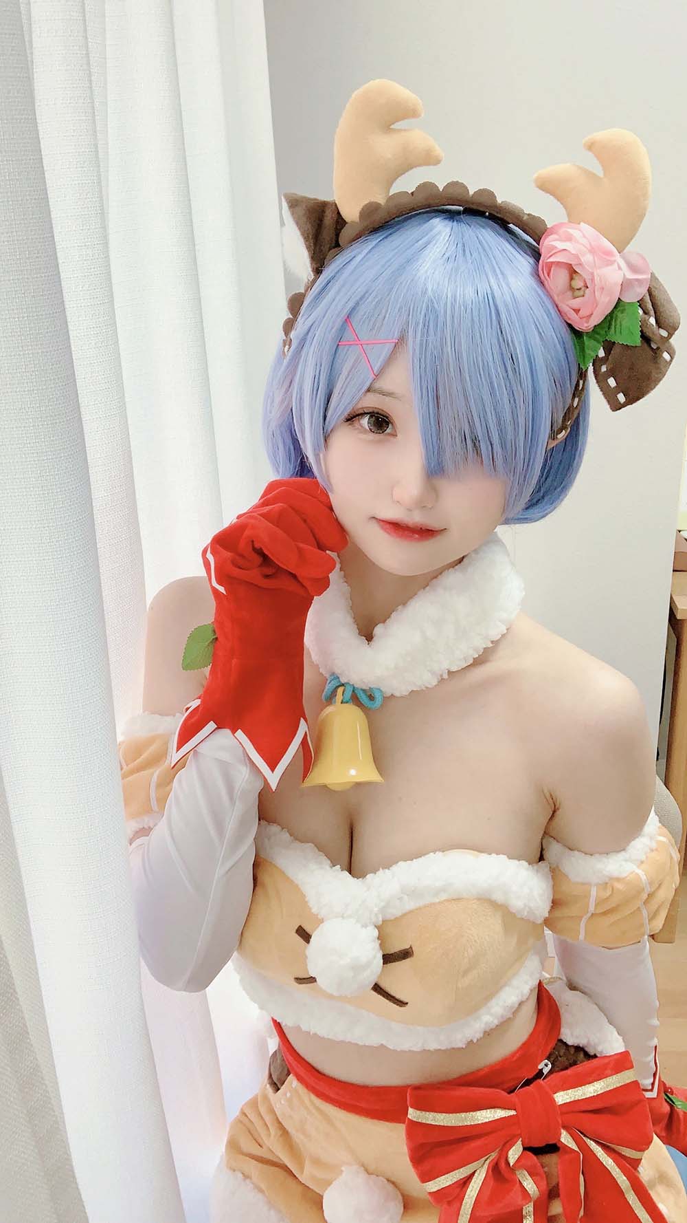 千阳(ちよ) – 雷姆圣诞驯鹿～ Cosplay-第2张