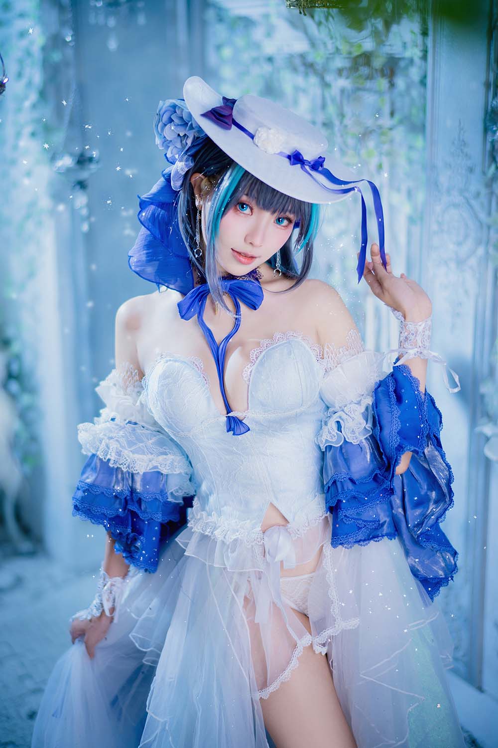 Ely_eee(ElyEE子) – Cheshire Dress 柴郡禮服 Cosplay-第1张