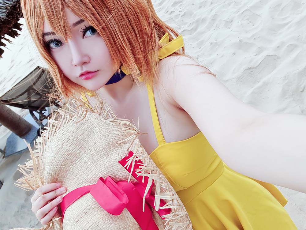 Potato Godzilla – Asuka Yellow Dress Cosplay-第2张