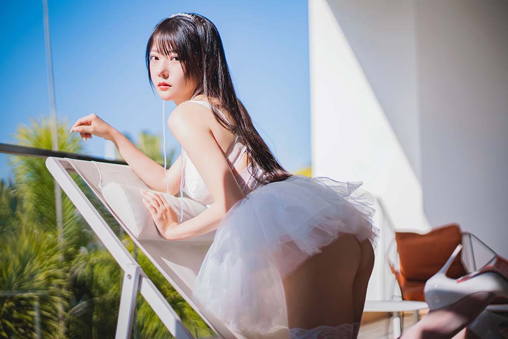 香草喵露露 – 杨枝甘露 白色纱裙 Cosplay-第2张