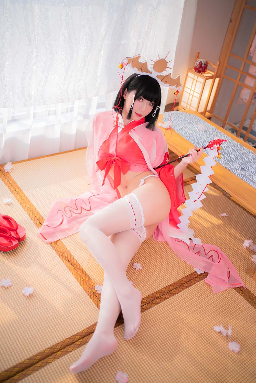 Money冷冷 – 辉夜巫女 Cosplay-第2张
