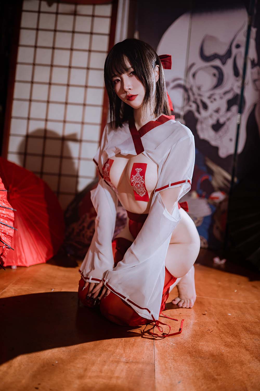 二佐Nisa – 私房巫女 Cosplay-第1张