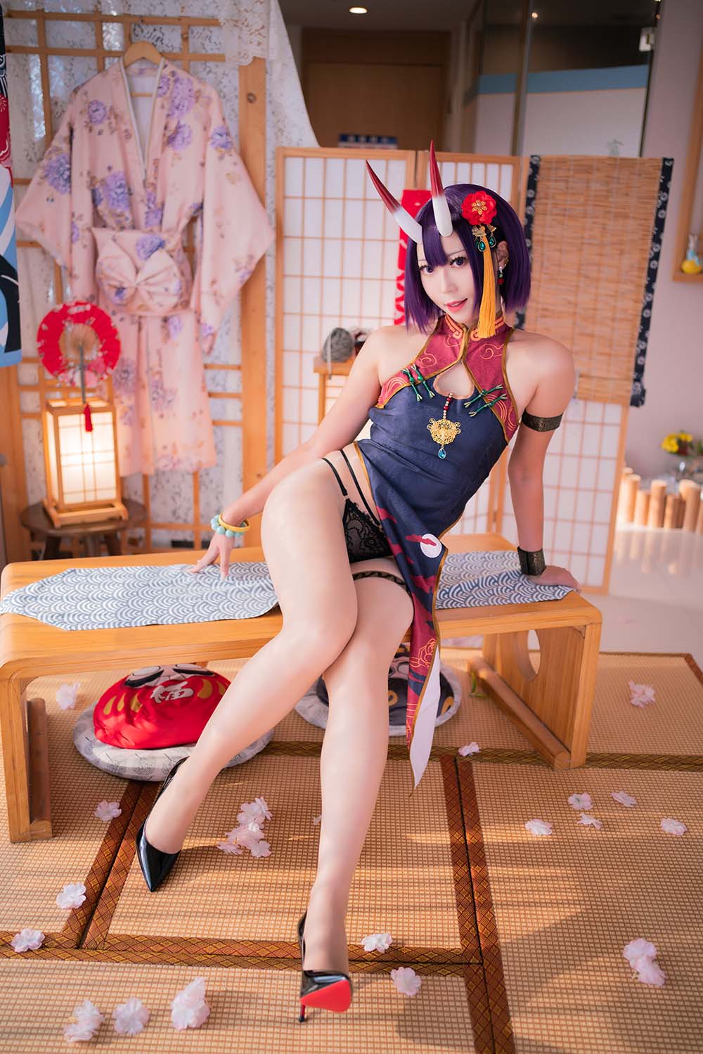 Money冷冷 – 酒吞高腰旗袍 Cosplay-第1张