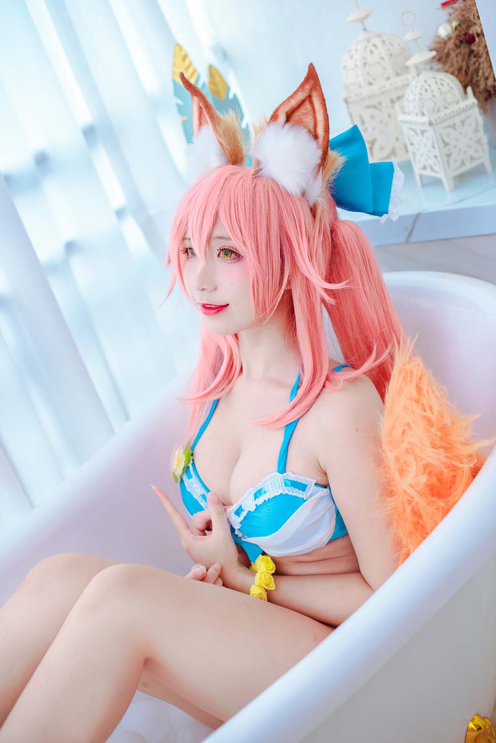 九曲Jean – 玉藻前泳装 Cosplay-第2张