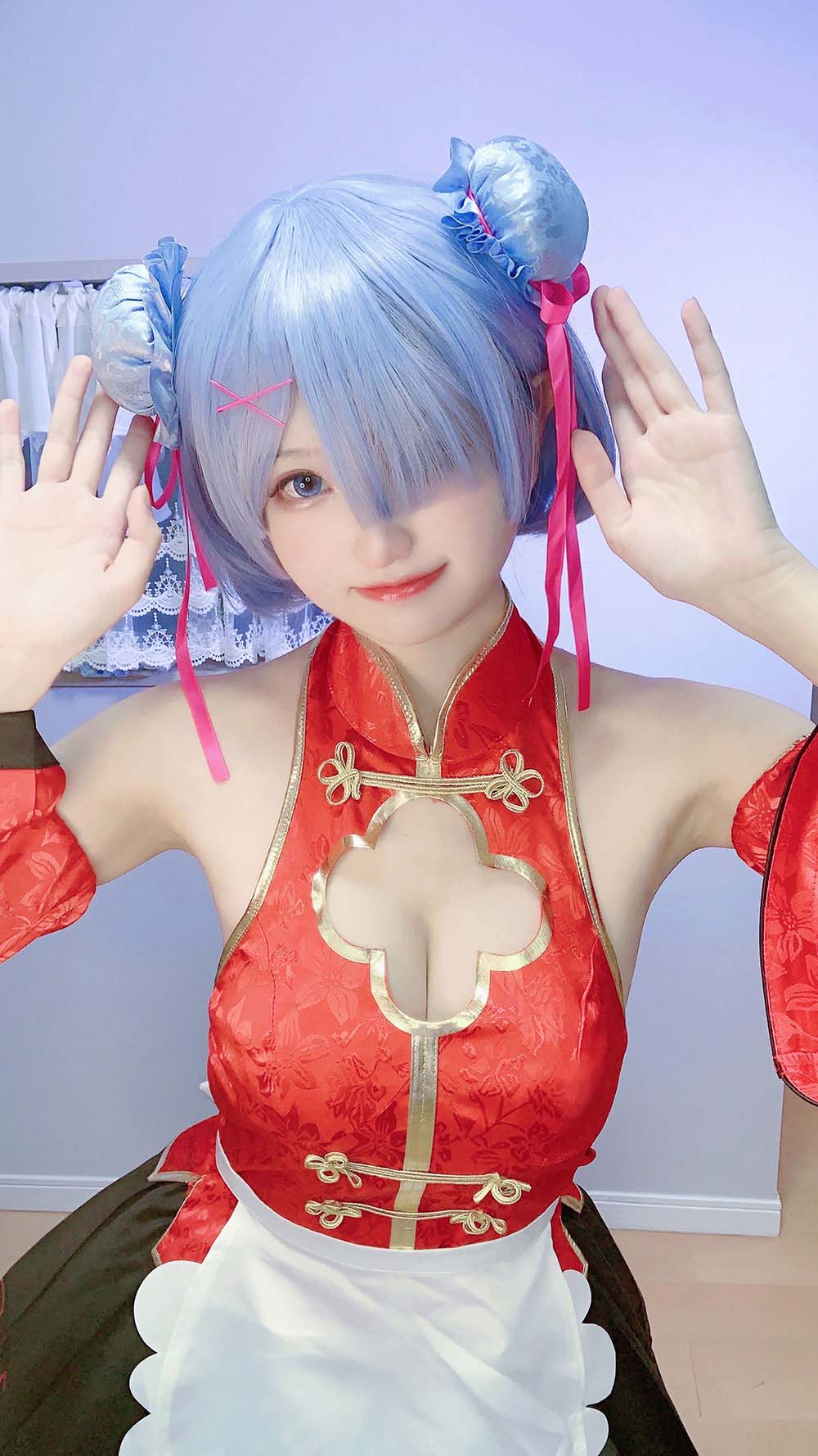 千阳(ちよ) – 蕾姆旗袍 Cosplay-第2张
