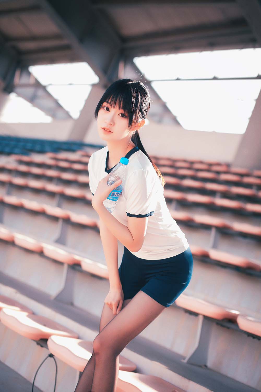 沧霁桔梗 – 黑丝体操服 Cosplay-第2张