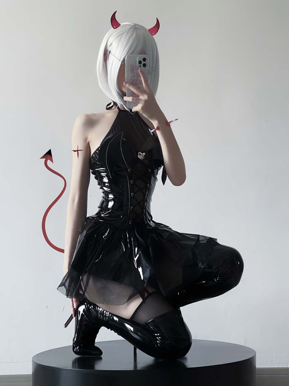 幼愛youmeko – 吊带袜恶魔 Cosplay-第2张