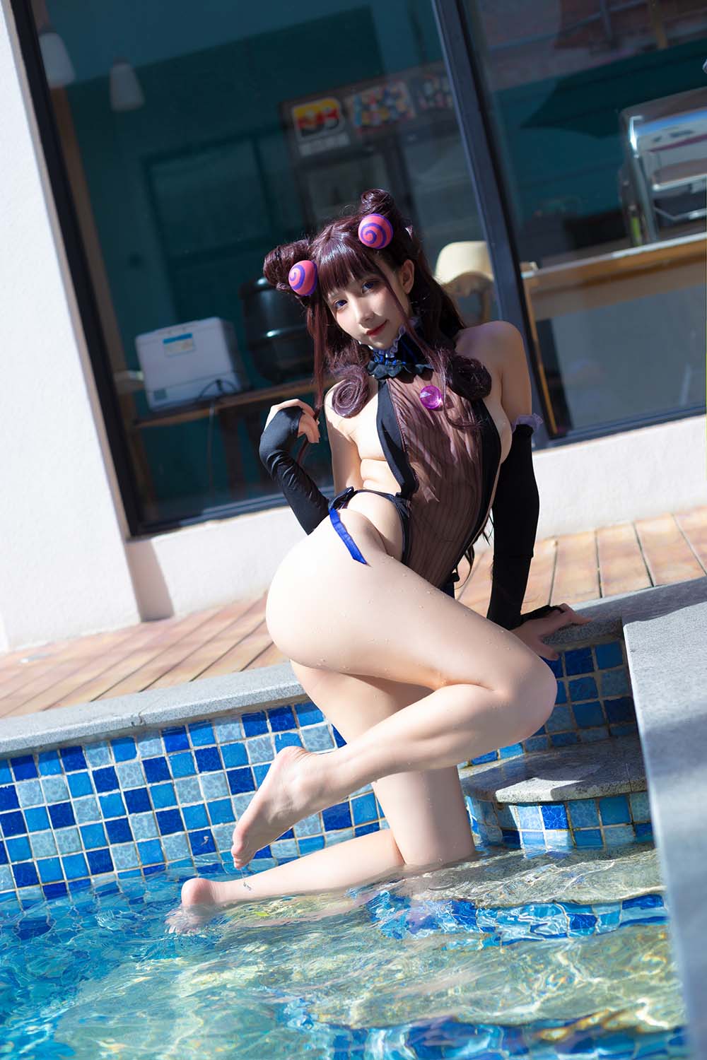 九曲Jean – 紫式部泳装 Cosplay-第1张
