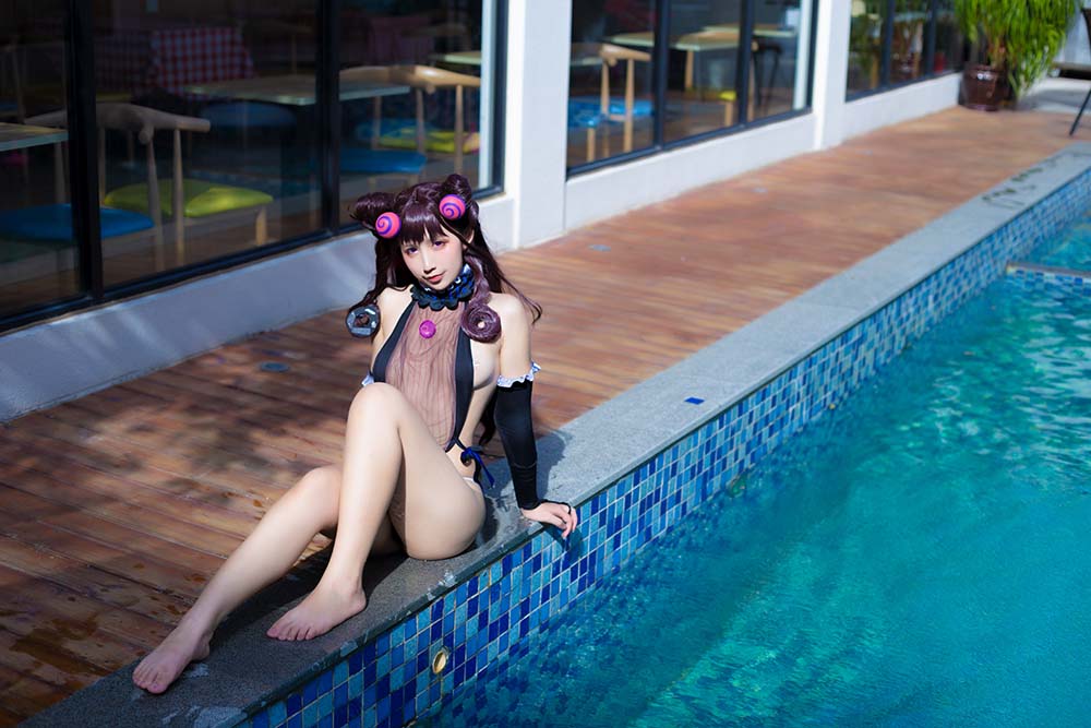 九曲Jean – 紫式部泳装 Cosplay-第2张