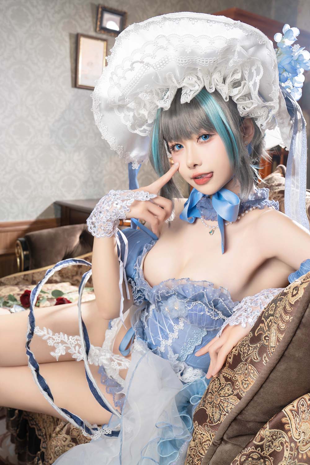 Momoko葵葵 – 柴郡礼服 Cosplay-第2张